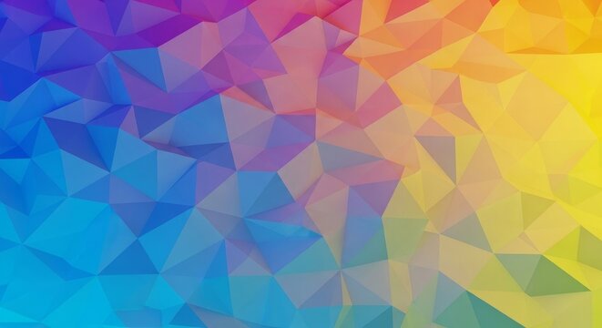 Geometric background, colorful polygon pattern, rainbow gradient, abstract design