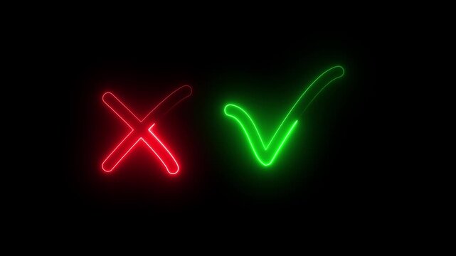 Green Check and Red Cross Icons 