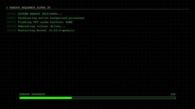 System Reboot Sequence Alpha Loading Progress Interface.