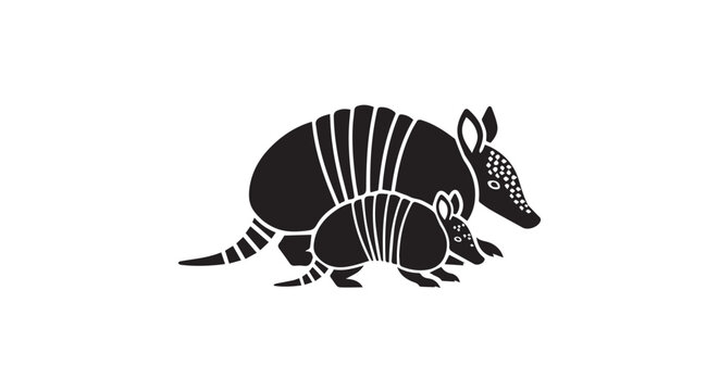 vector illustration of a silhouette of a Armadillo