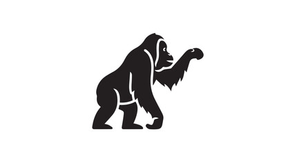 chipanzee with white backgroun and black coloure © tayyab