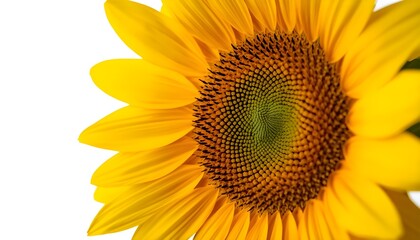 Obraz premium A large and vibrant sunflower with bright yellow petals against a clean white background