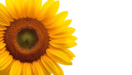 Obraz premium A large and vibrant sunflower with bright yellow petals and a dark center against a clean white background