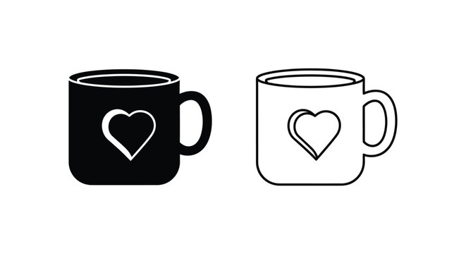 Heart design mugs Vector
