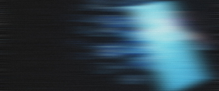 Abstract background with blue light motion blur effect and digital noise texture