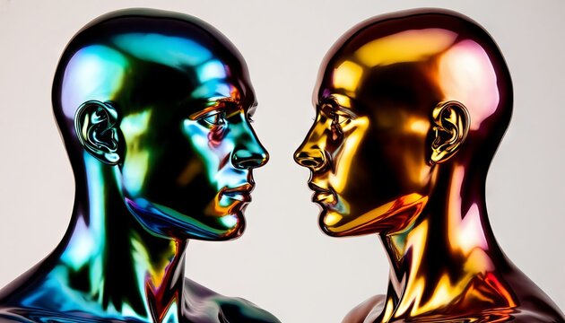 Bust, head with metal shoulders, man or woman