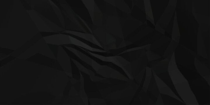 Abstract black parchment wrapping crumpled paper texture. creased page wrinkle retro rough distressed damage paper texture background.