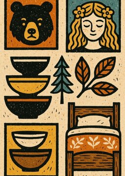 Folklore-inspired whimsical mobile wallpaper