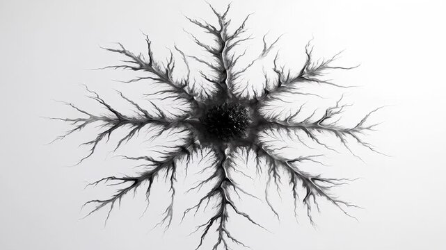 Abstract fractal pattern in black white capturing organic symmetry