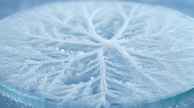 Ice pattern resembling frozen leaf branches