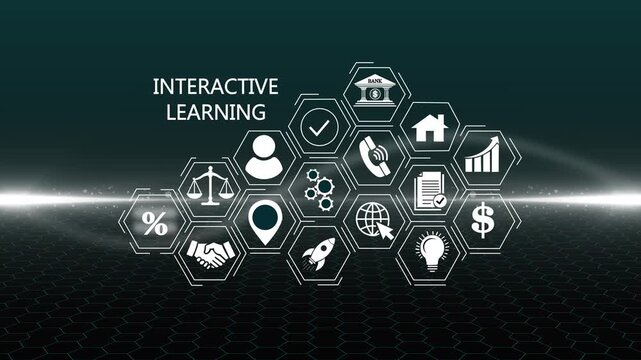 Futuristic Interactive learning concept. Glowing holographic planet earth digital network with collaboration, 4k video animation