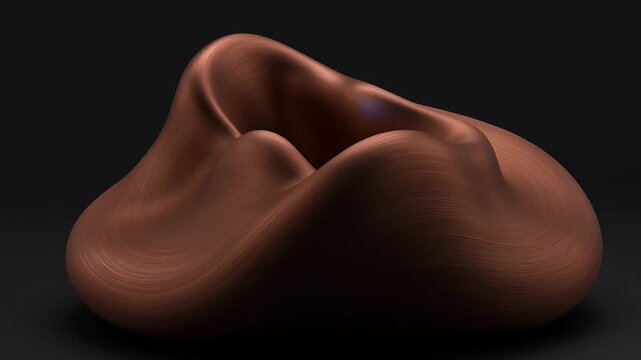 Abstract copper sculpture with hypnotic curves