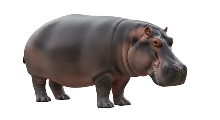 Fototapeta premium A large hippopotamus standing on four legs