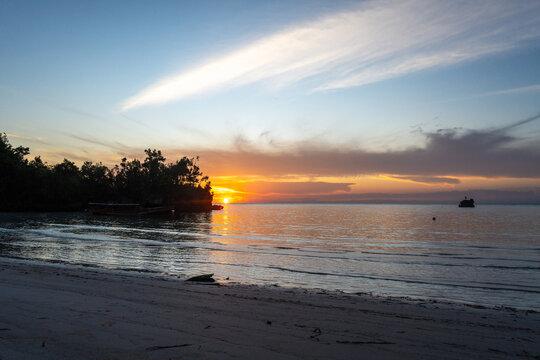 Sunset on Lia beach, Waleakodi Island, Togian archipelago, Sulawesi, Indonesia