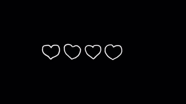 Heart Loading Animation &ndash; Hand Drawn Love Icon Loop Progress Indicator Overlay Alpha Channel 4K