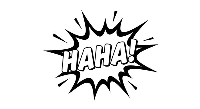 comic book speech bubble with haha text