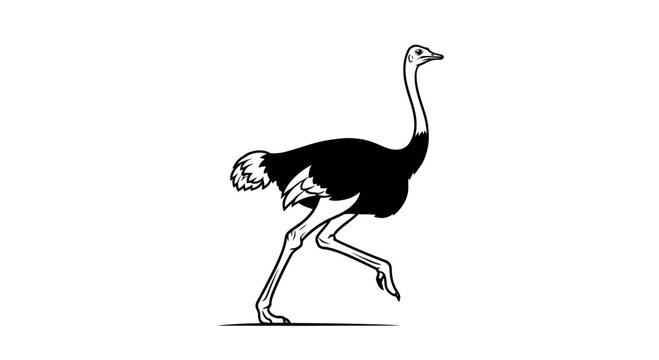 running ostrich silhouette