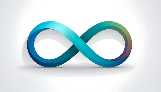 Gradient infinity loop rendering; abstract symbol in continuous motion of unending connection