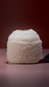 Coconut Mousse Mini Cake Dessert Vertical Collage Video