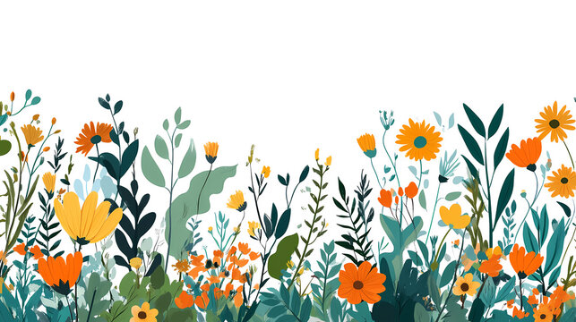 Colorful Floral Border Design