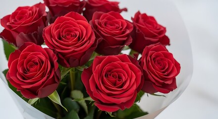 Obraz premium Bouquet of vibrant red roses, a symbol of love and passion.