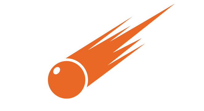 Orange Meteorite in Space.