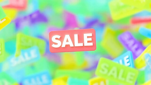 Colorful sale stickers on white background