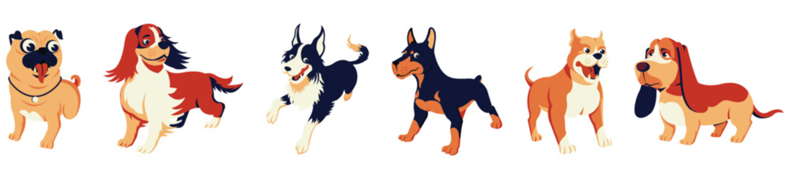 Dogs collection. Vector illus...
