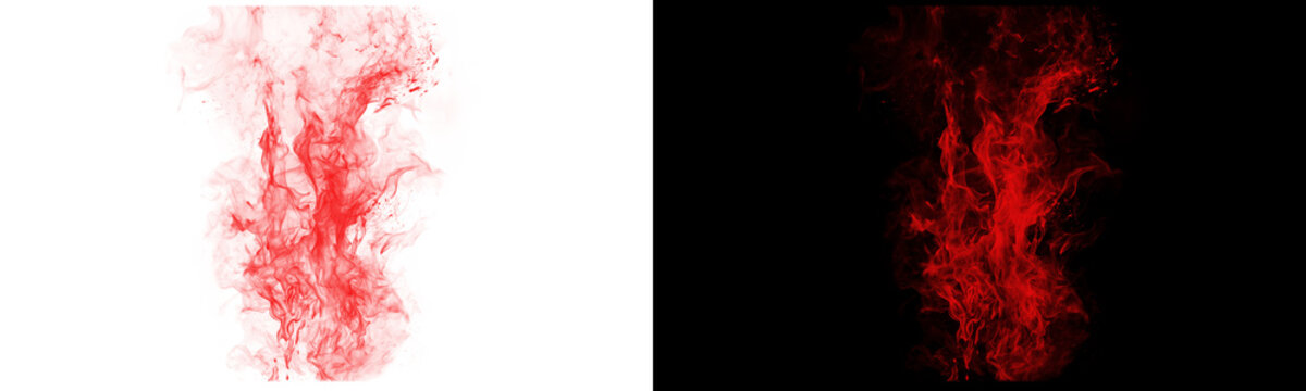 Glowing Red Neon Medium Smoke Burst - Day and Night Versions