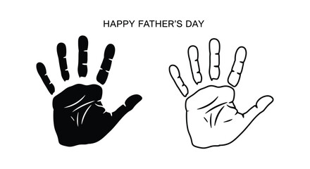 Obraz premium Happy father's day handprint art Vector