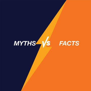 Myths vs facts reality comparison concept in modern style. Myths vs facts cross check icon with trend style.