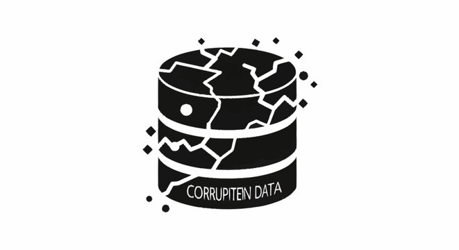 Corrupted data storage concept illustration.