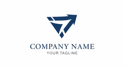 Naklejka premium Company logo template with blue arrow.