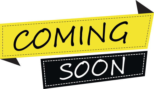 Coming soon icon collection group modern announcement sign symbol label badge notice message update release launch reminder alert marketing promotion design flat vector.