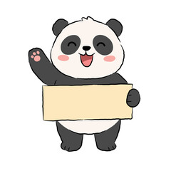 panda with blank sign © Xaddar 