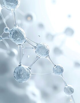 Microbial Interaction Mapping Close-Up View of Transparent Molecules Over a Soft Background Abstract Microbiome Texture Background Microbial Network Abstract