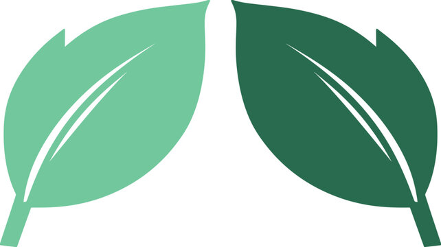 Hojas verdes minimalistas en estilo plano, iconos de follaje natural para logotipos ecol&oacute;gicos, ilustraci&oacute;n vectorial de hojas org&aacute;nicas