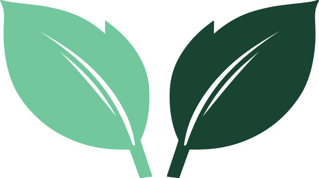 Hojas verdes minimalistas en estilo plano, icono de ecolog&iacute;a y naturaleza, ilustraci&oacute;n vectorial de follaje org&aacute;nico para logotipos