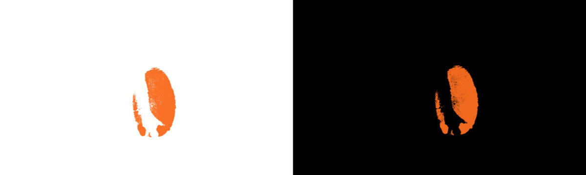 Neon Orange Gold Drip Edge Fingerprint Glow Particle Abstract White