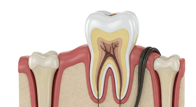 Anatomical Cross-Section of a Human Tooth and Gums