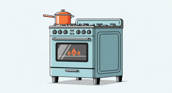 gas stove isolated on white
