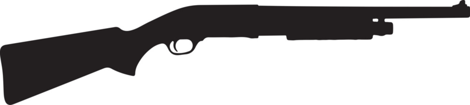 Rifle, shotgun, gun silhouette, black, vector, hunting, weapon