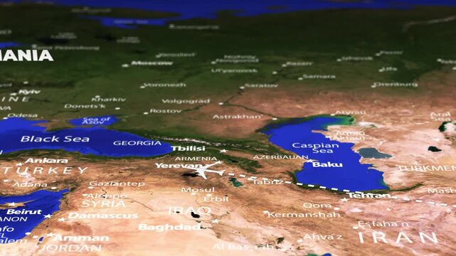 Flight From New Delhi INDIA to Bucharest ROMANIA with flag pins