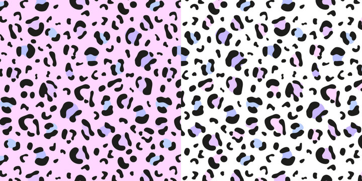 Seamless leopard pattern in pastel colors, trendy abstract animal print, modern fashion texture, repeat background for textile, wallpaper and design.