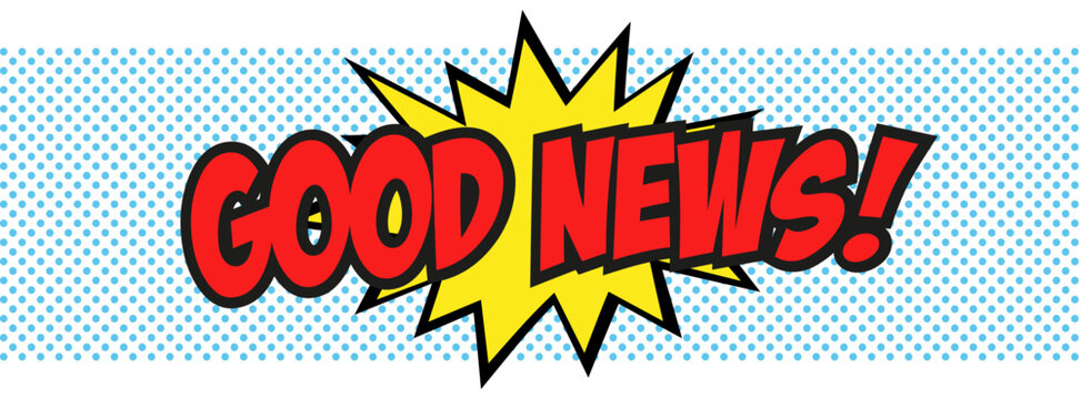 Text "Good news" on comix banner	