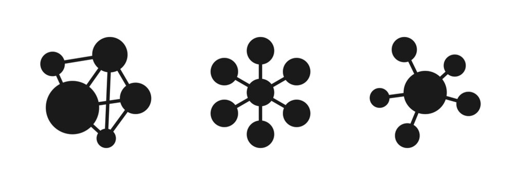 Neural Network thin line, solid icon set. Artificial Intelligence, AI Digital Technology, Data Science, Machine Learning concept. Black vector outline icons collection.