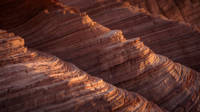 Cinematic Golden Hour Sedimentary Rock Layers Landscape Photography