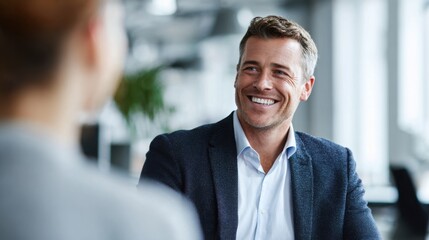 professionals wearing collaborate and talk at a modern office, showing teamwork, communication, and a positive work environment.