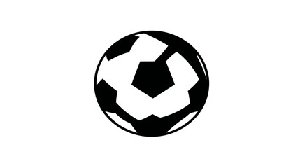 Obraz premium A simple, black-and-white soccer ball illustration centered on a white background. It's fully visible