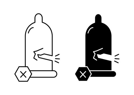 Broken condom icon graphic vector. icon collection